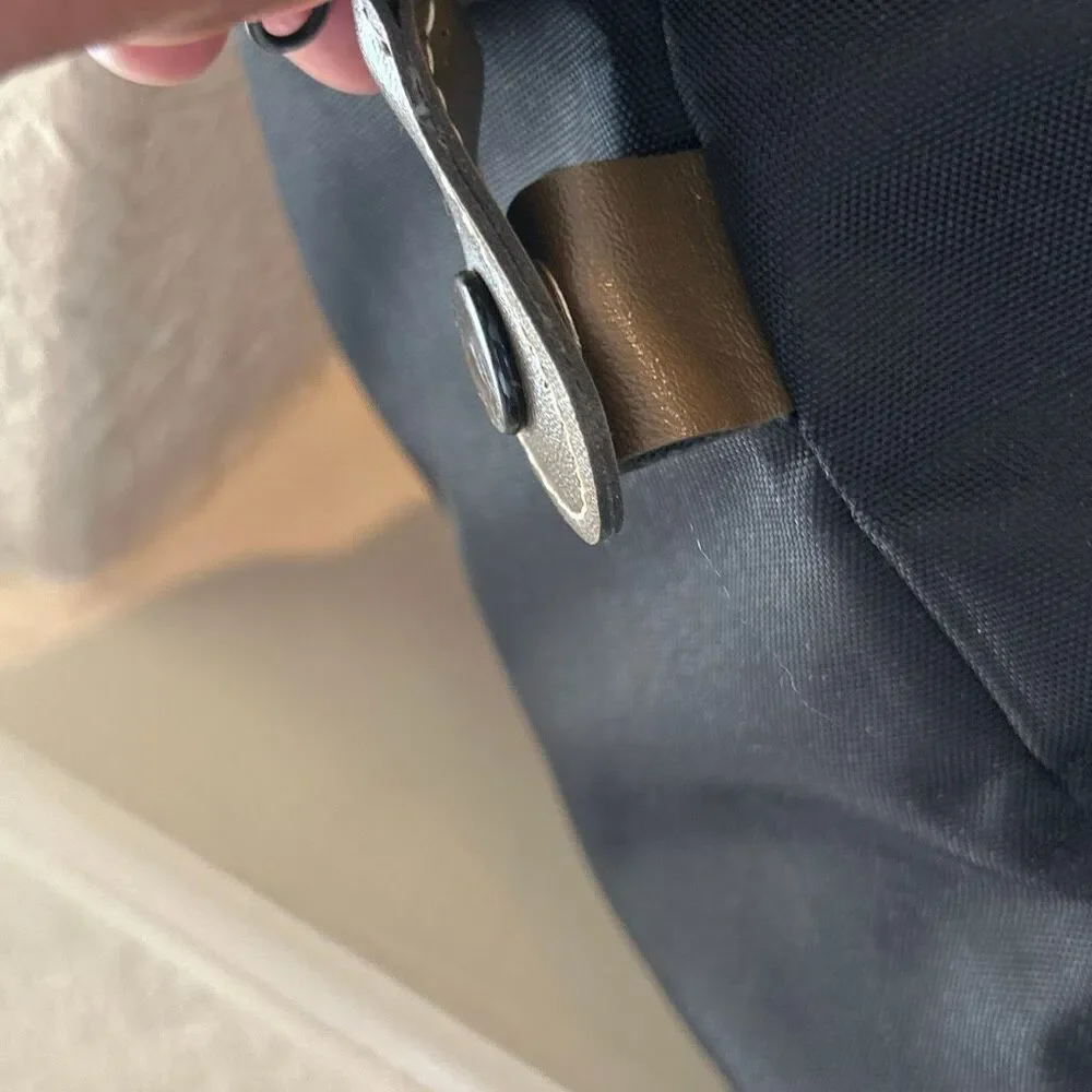 Dunhill Carry On Travel Bag Black Canvas Leather Trim Minimalist Weekender Tote
